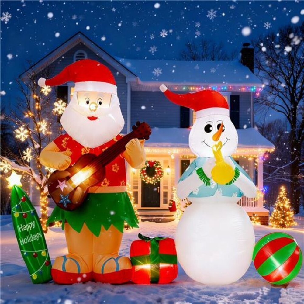 Inflatable Christmas Santa Snowman 8.3FT LED Lights